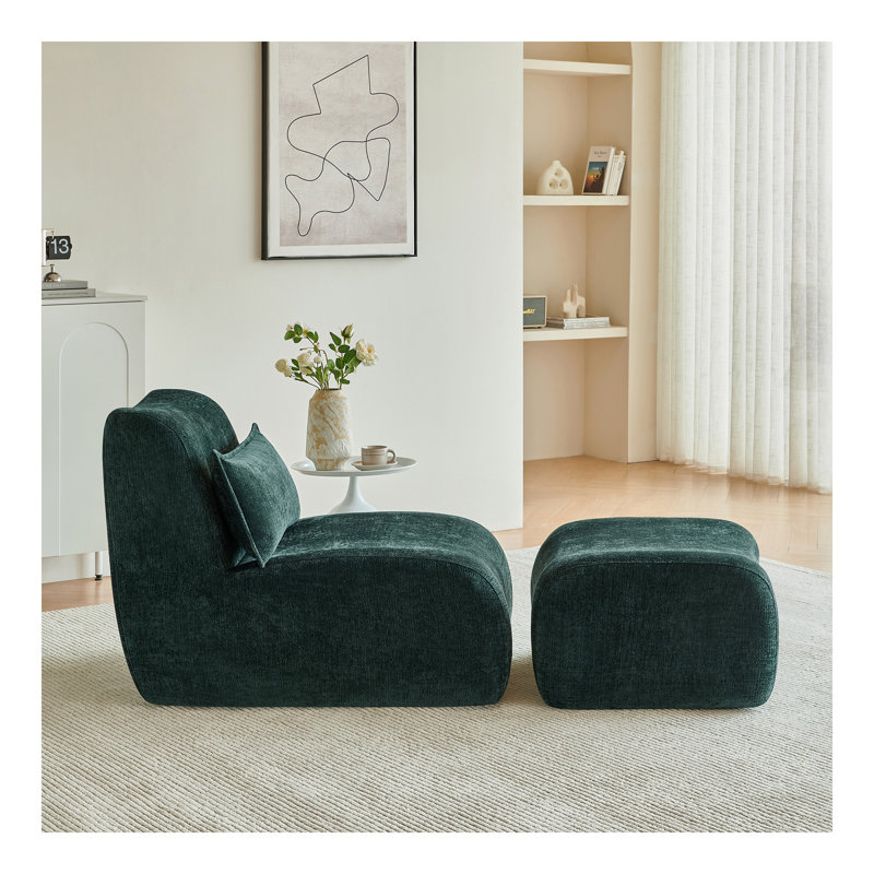 Méridienne moderne avec repose-pieds comprimé UpholsteinRecliner pour petits espaces Canapé d'appoint confortable pour salon, chambre à coucher ou appartement