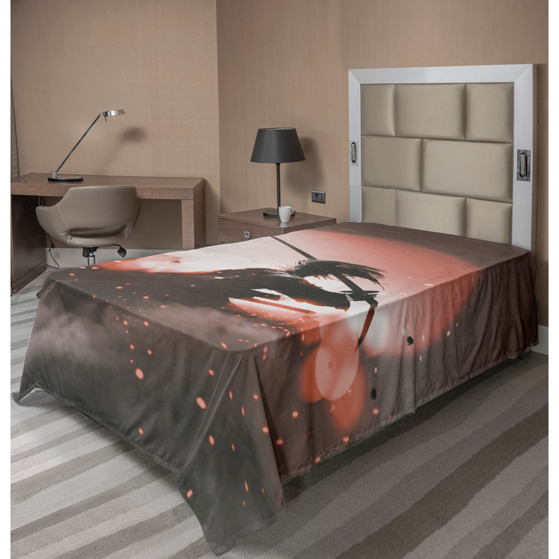 Drap-housse japonais Ambesonne, Drap plat pour lit simple