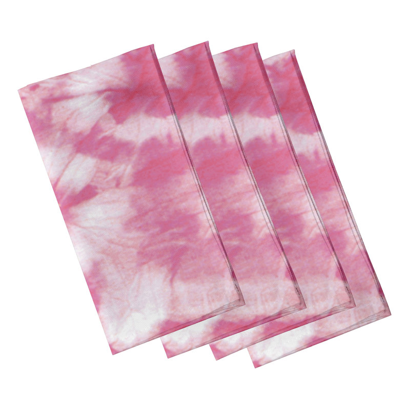 Leviner Polyester Abstract Square Napkin, Pink