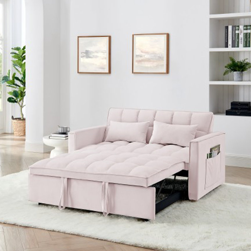 Canapé-lit pliable polyvalent avec dossier réglable pour un confort ultime, Pink