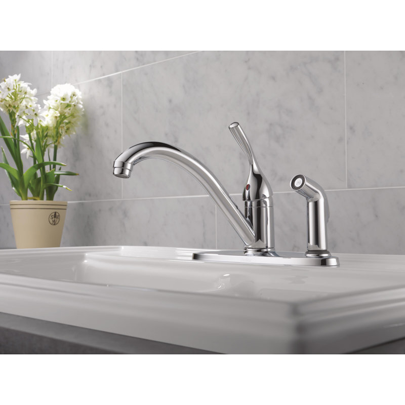Classic Single Handle Standard Kitchen Faucet with Side Spray and Diamond Seal Technology
