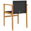 Chaise de patio Latitude Run® 2 pièces en poly rotin noir et bois massif