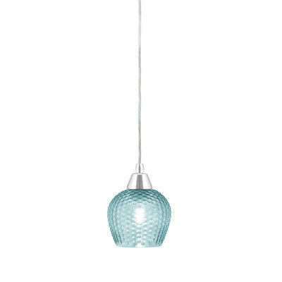 Any Cord Hung Mini Pendant With 6" Textured Glass