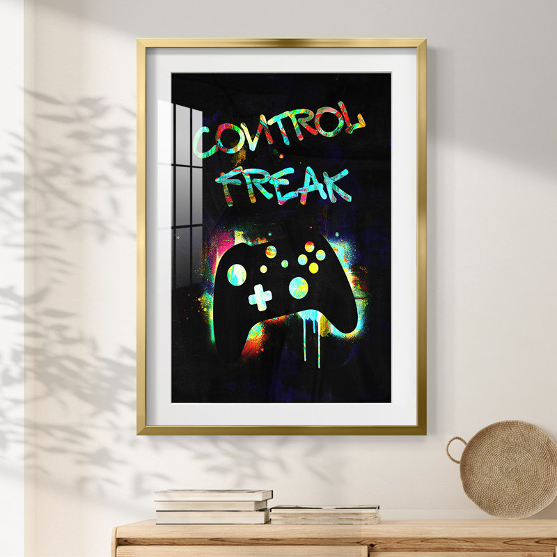 Étiquette Gamer I - impression encadrée, H 25,5 po x l 17,5 po, Doré