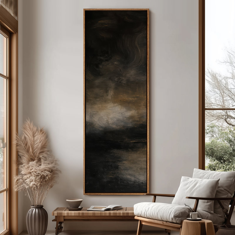 Très grand art mural rétro encadré pour art classique, Naturel, H 60 po x l 20 po