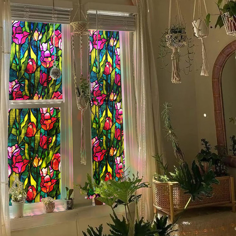Red Tulip Static Cling Window Decal