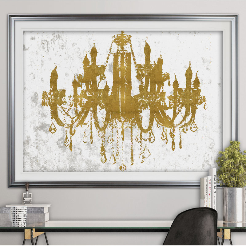 Lustre champagne champagne doré, Argent, H 30 po x l 40 po x P 1,5 po