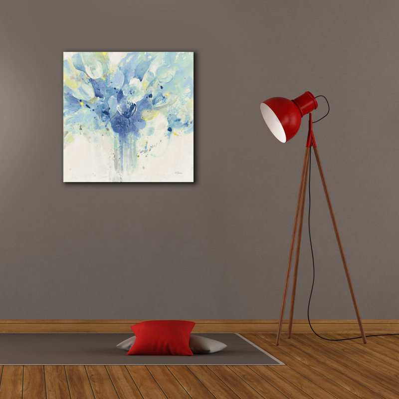 Toile épique Graffiti «Pretty in Spring Blue» par Albena Hristova, 26 po x 26 po