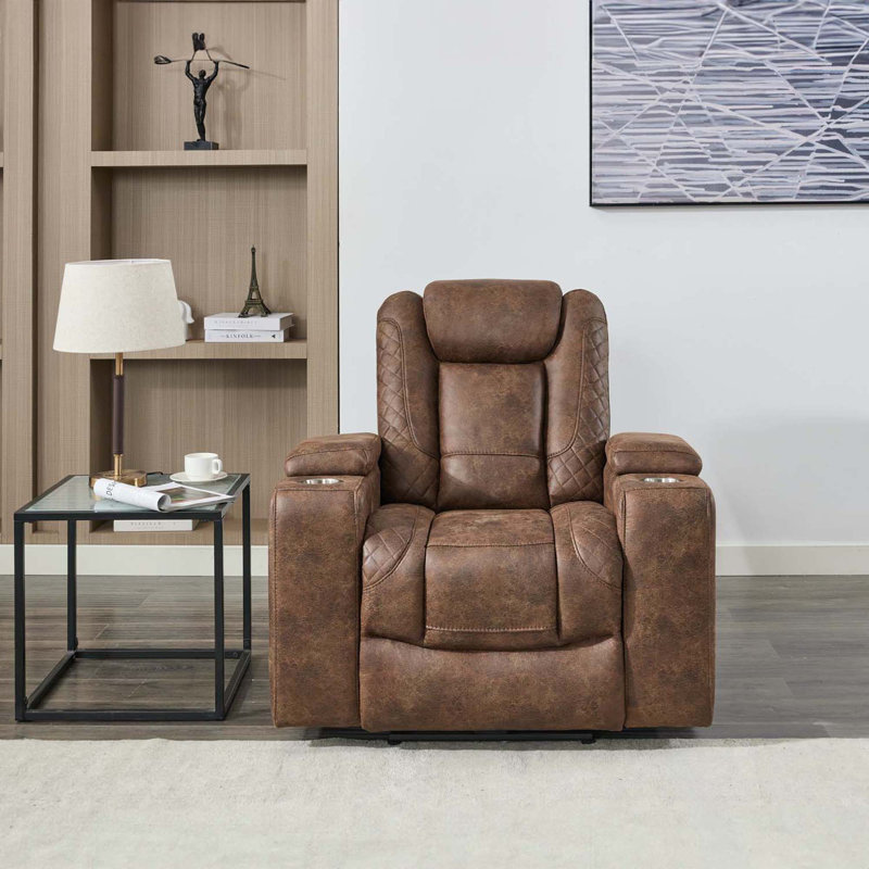 Syeira 645.16cm Wide Standard Recliner, Brown