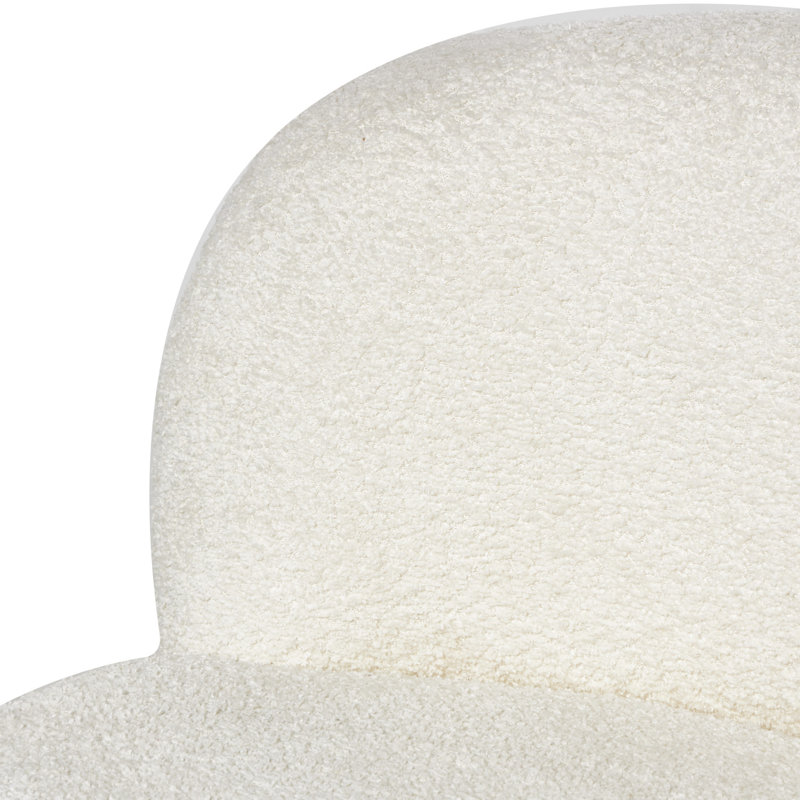 Polyester Rounded Barrel White Accent Chair