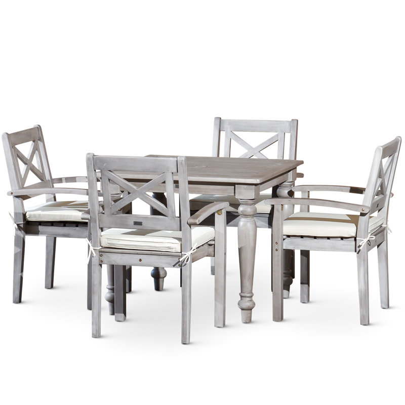 Table carrée avec fauteuils rembourrés pour l'extérieur - table et chaises