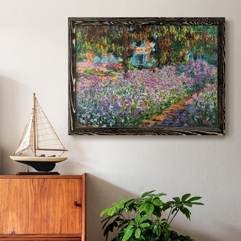 Iris in Monet's Garden, 1900 03, reproduction d'art sur toile, Noir, H 28 po x l 42 po x P 1,5 po
