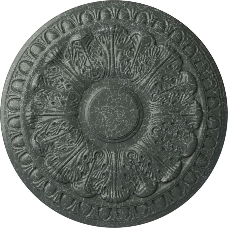Endurathane Colton Ceiling Medallion, 15 3/4"OD x 1 1/2"P (Fits Canopies up to 4 3/4"), Hand-Painted Athenian Green Crackle Finish