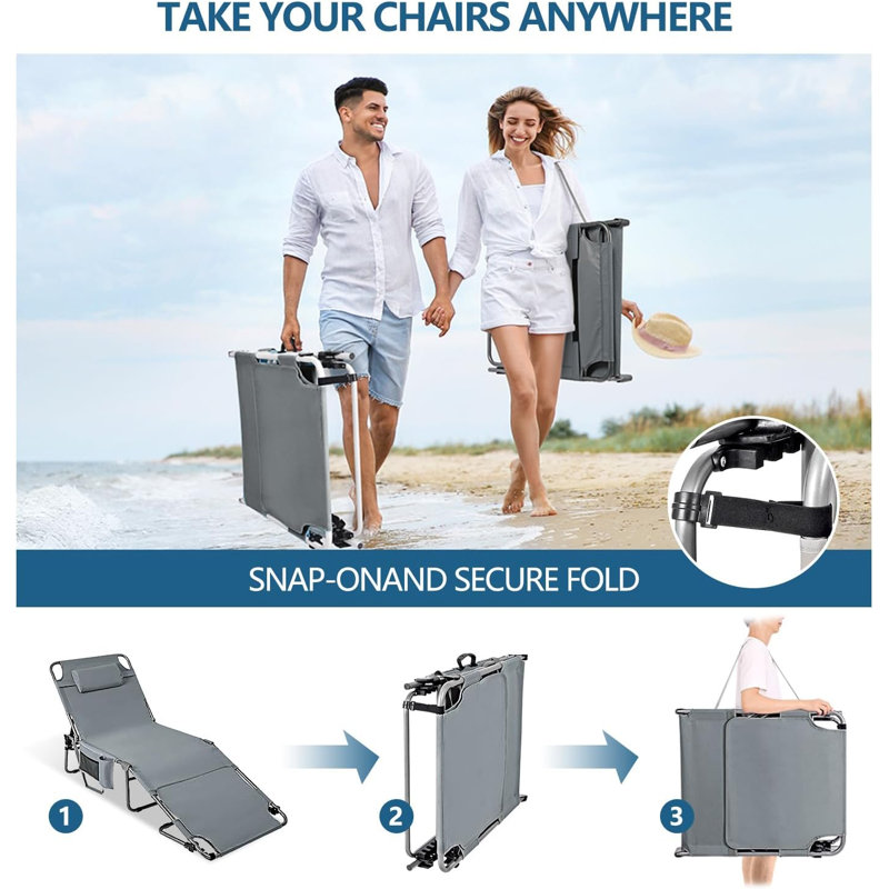 Chaise de bronzage avec trou pour le visage, chaises longues pliantes réglables