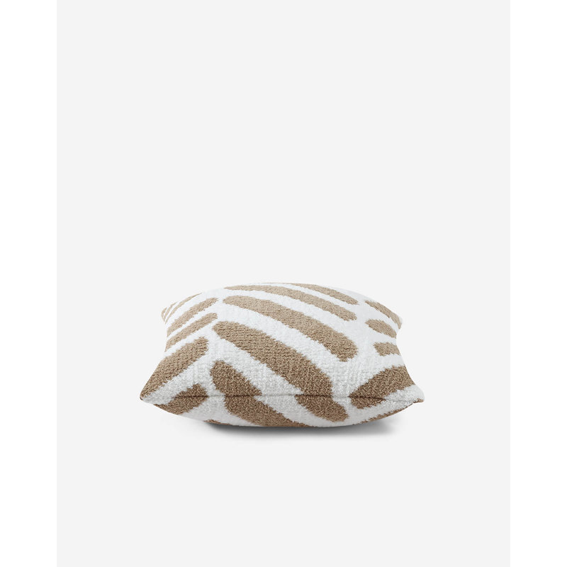 Tulum Square Pillow Cover & Insert, Biscotti/Off White Geometric
