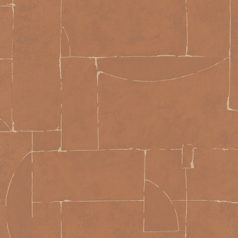 Terra Collection Graphic Abstract Stone Wallpapr Roll, Orange