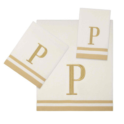 GRY/IVR Monogram Towel Set