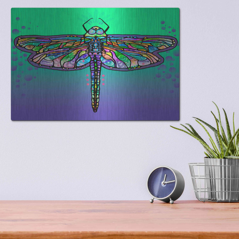 «Dragonfly» par Dean Russo sur métal, H 12 po x l 16 po