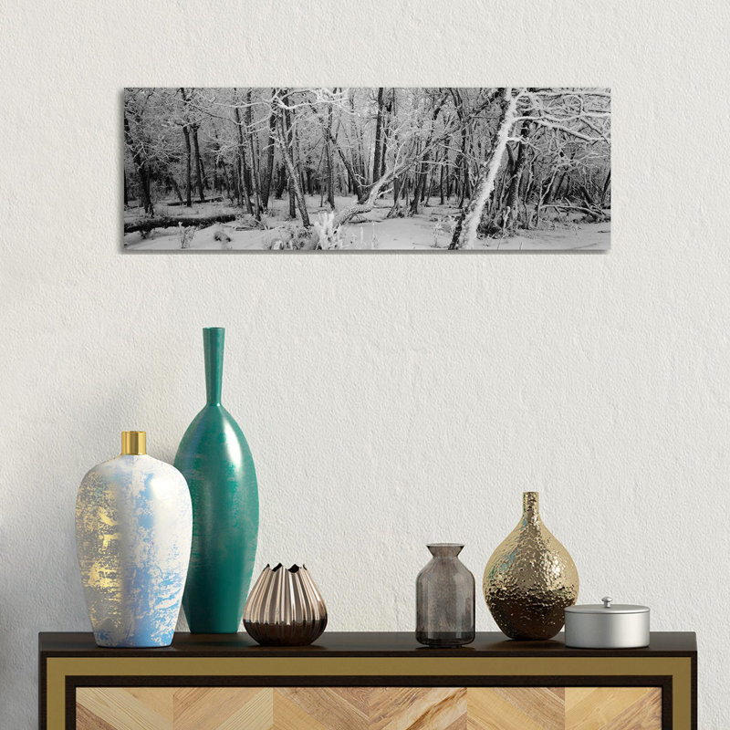 Snow Covered Trees In A Forest, Alberta, Canada - Wrapped Canvas Panoramic Print, 30.48 cm H x 91.44 cm W x 1.91 cm D