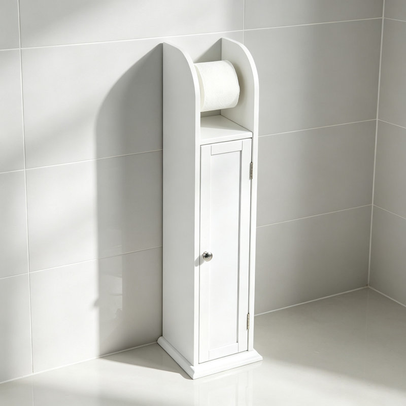 Free Standing Toilet Paper Holder, White