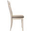 De 2 chaises d'appoint rembourrées brun clair avec pieds et dossier à lattes en bois pour les repas d'aspect crème 2 sièges en mousse de style classique