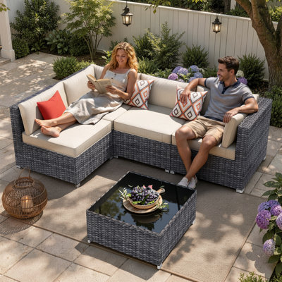 Gerolama 4 - Person Modular Patio Conversation Set with Cushions
