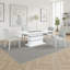 Table de salle à manger Zav, plateau rectangulaire de 79 po, base piédestal blanc gris