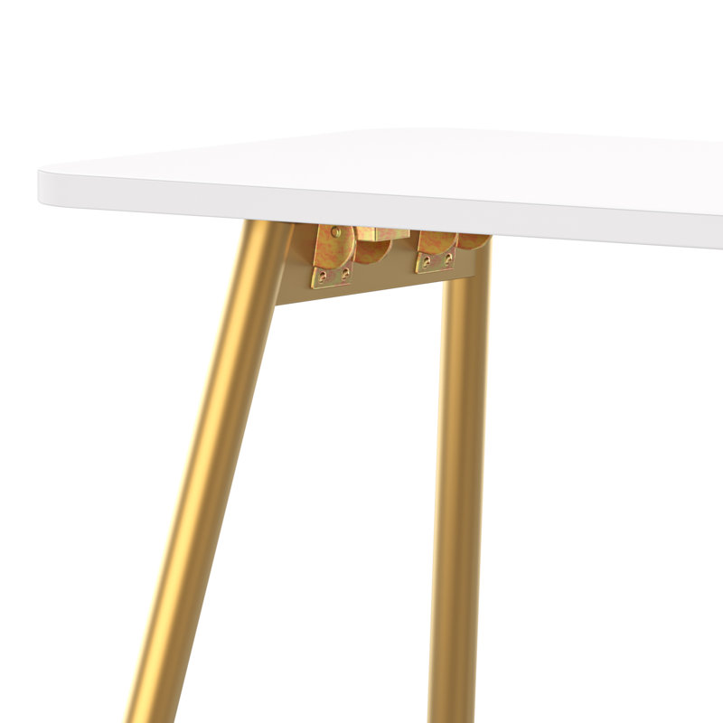 Four Leg Coffee Table, Gold, White