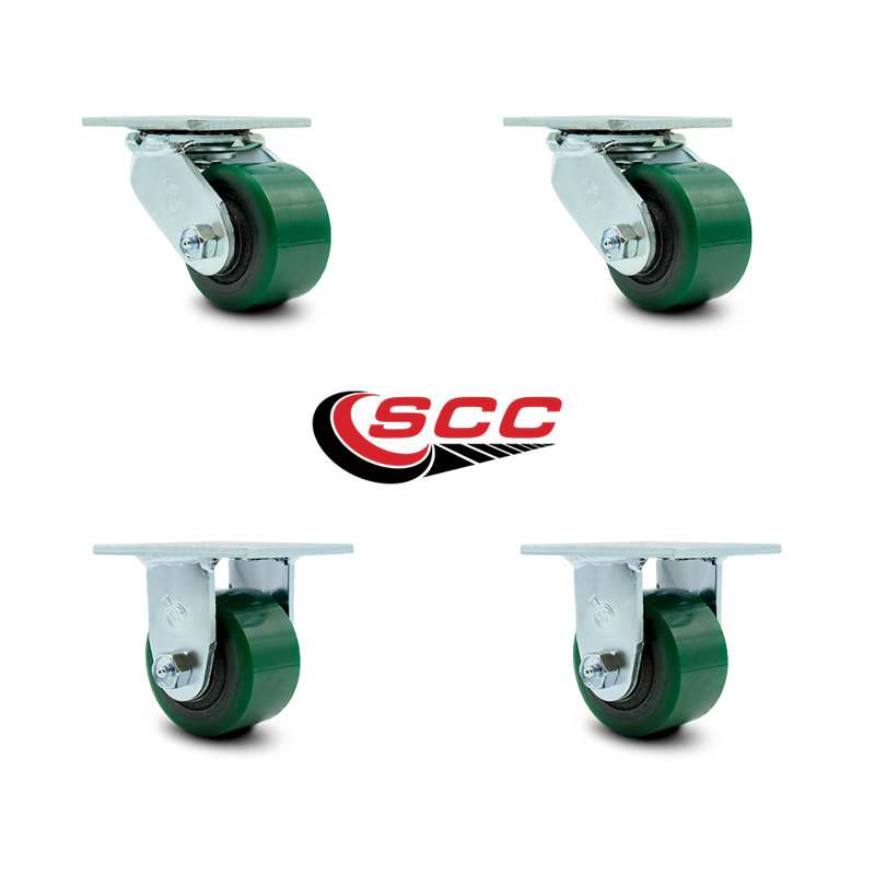 Poly vert sur roulettes en fonte