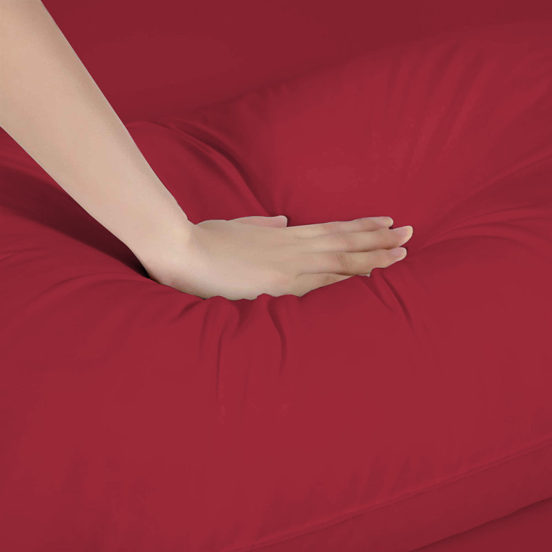 Brushed Microfiber Plain 100% Polyester Standard Size Pillowcase/Cover, Red