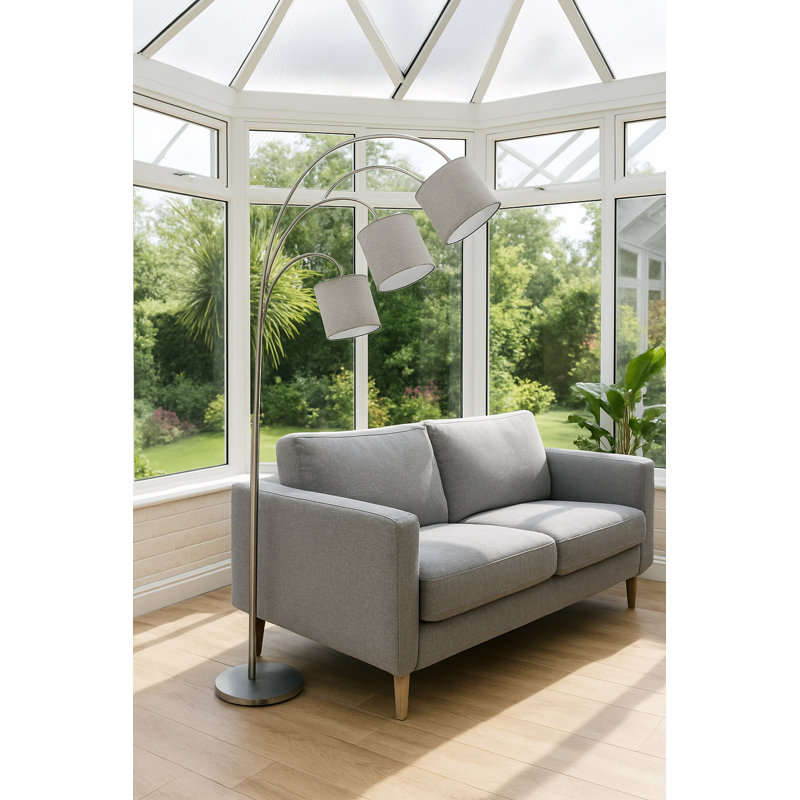 Aciel 178Cm 3-light Silver Arched/Arc Floor Lamp