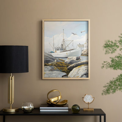 Fisherman's Way I, reproduction encadrée - bois massif