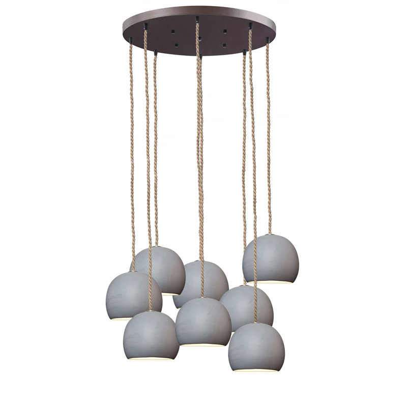 Clay 8 - Light Chandelier, 48" H x 18" W x 18" D