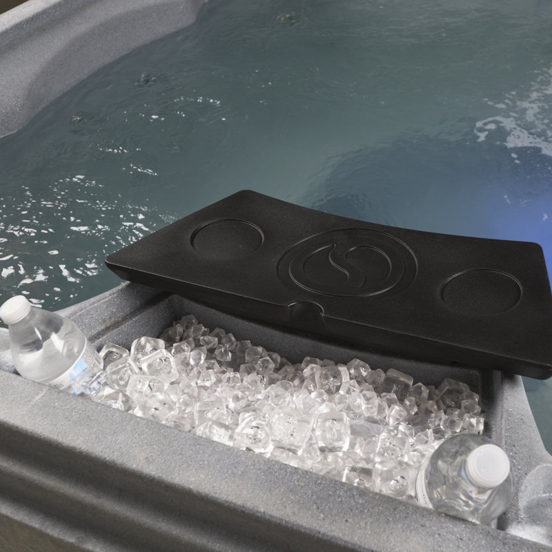 Gray Granite 6-Person Square 30-Jet Hot Tub Spa