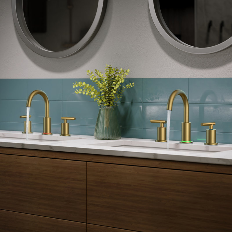 Celestine 2-handle Bathroom Faucet with Drain Assembly, Brushed Gold