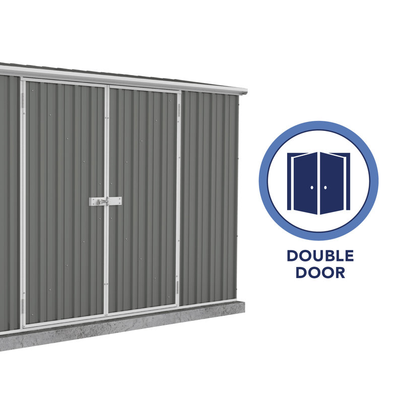 Absco 10' x 5' Gray Galvanized Steel Storage Shed Kit