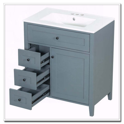 Meuble-lavabo de 30 po avec lavabo et grand rangement