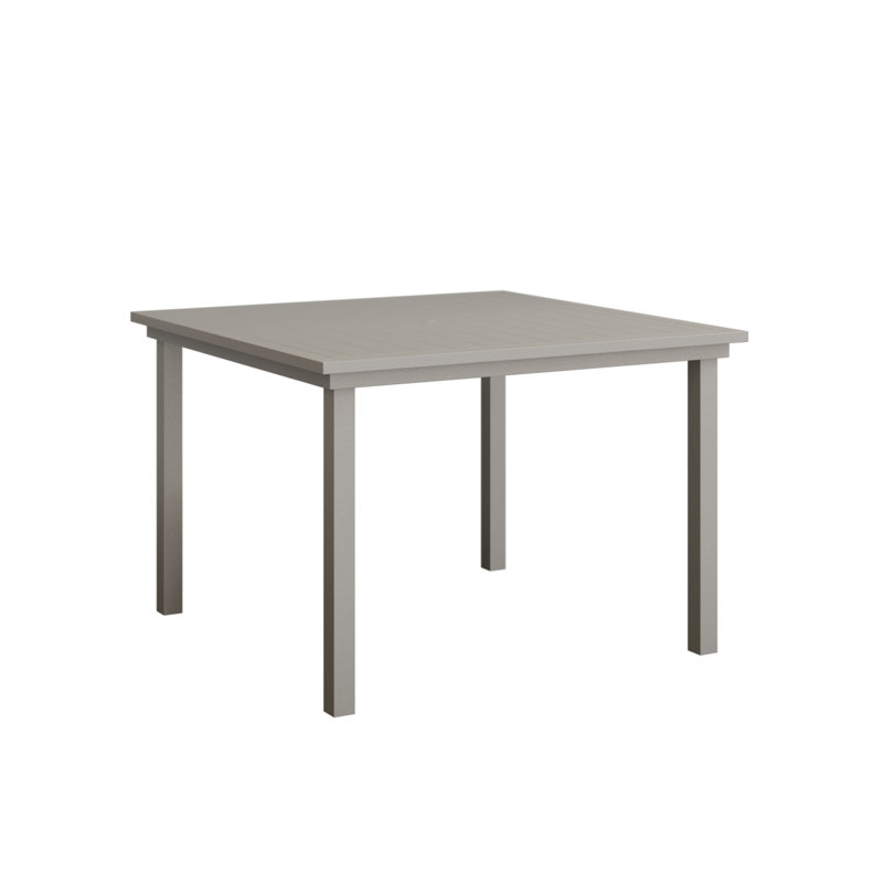 Berlin Gardens Vida 44″ Square Dining Table, Platinum Silver, Platinum Silver