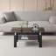 Table basse en verre trempé, table basse 2 couches