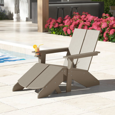 Chaise Adirondack moderne en poly avec repose-pieds