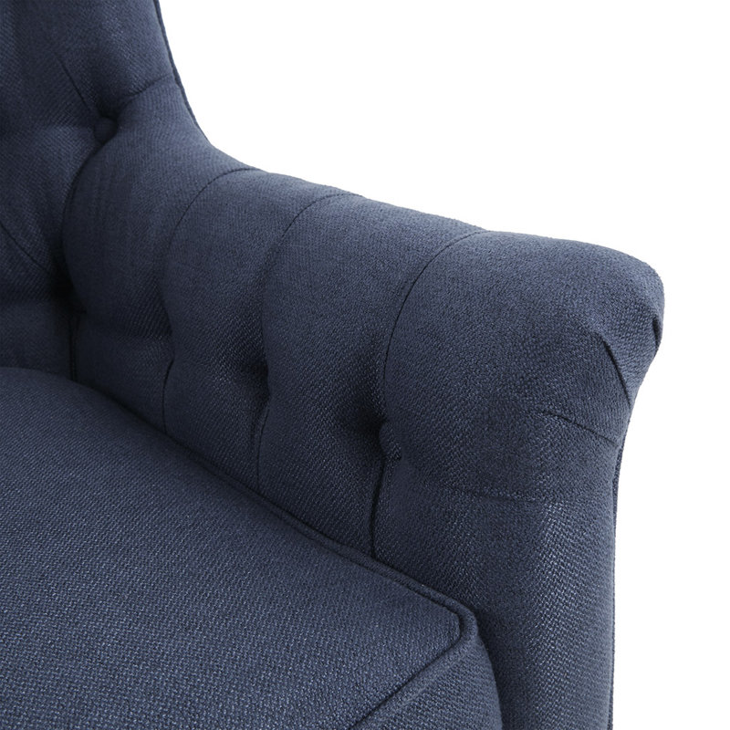 Fauteuil demi-tonneau pivotant de 30,25 po Erden, Polyester bleu