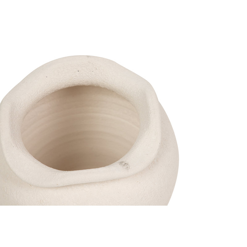 Ceramic Pot, Beige, 19cm H x 23cm W x 23cm D