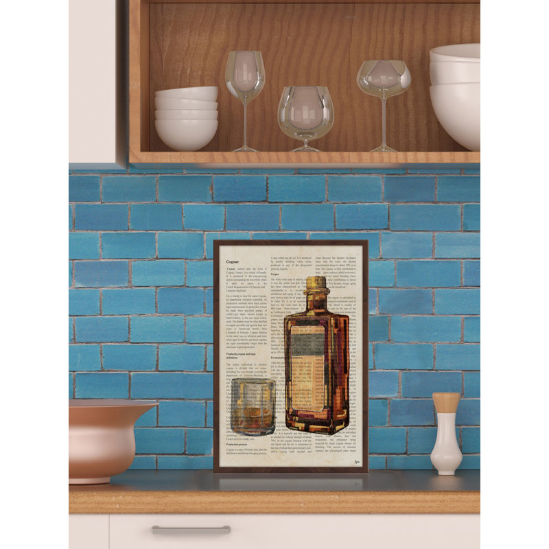 « cognac history », reproduction d’art encadrée, H 18 po x l 12 po x P 1,5 po