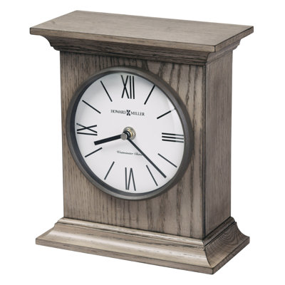 Priscilla Modern & Contemporary Mantel Clock, Wood Veneered Bracket Frame with Westminster Chime, Convex Glass