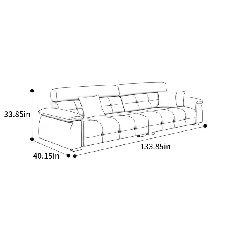 Canapé droit italien, H 33,85 po x l 133,85 po x P 40,15 po, 5