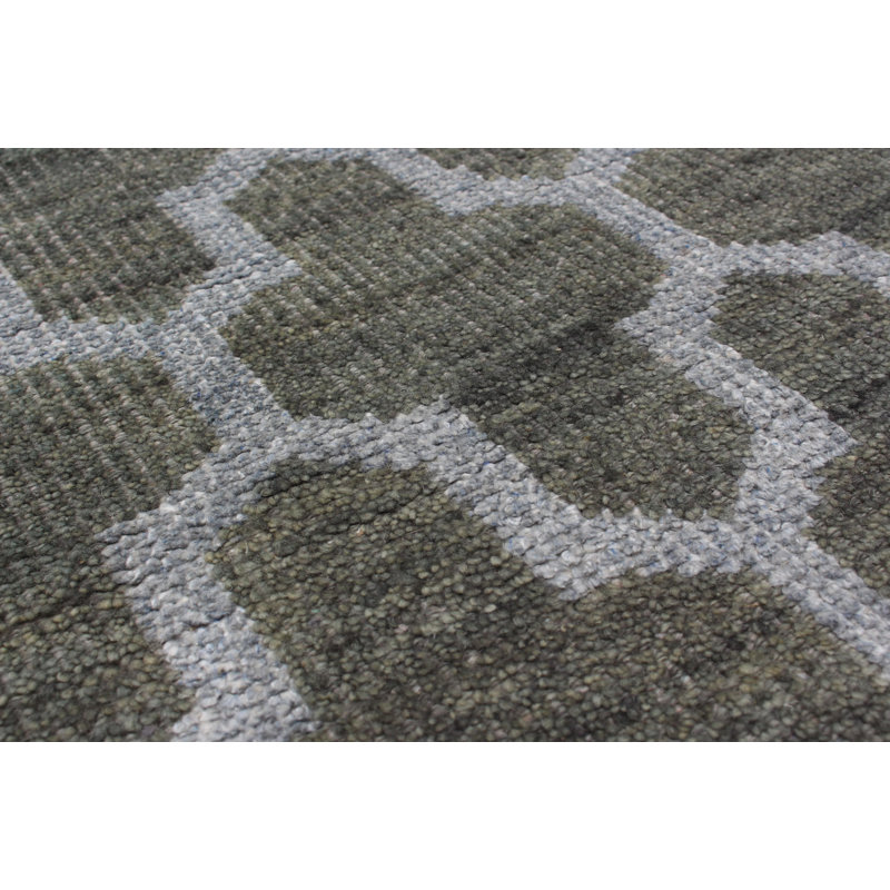 Tapis vert noué à la main Doward