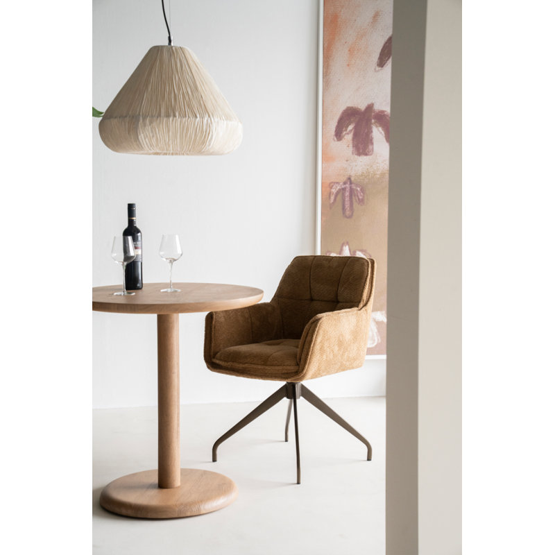Florent Round Solid Wood Dining Table, Natural