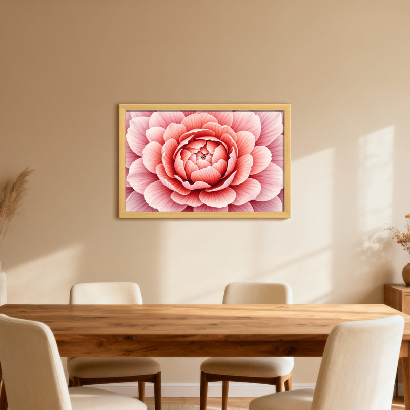 Plantes et fleurs, rose, motif floral, Reproduction encadrée d'une seule photo sans pass, H 12 po x l 18 po, Noir