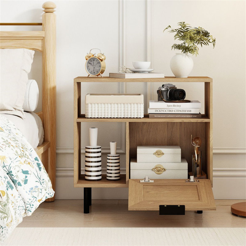 60cm W Manufactured Wood Bedside Table