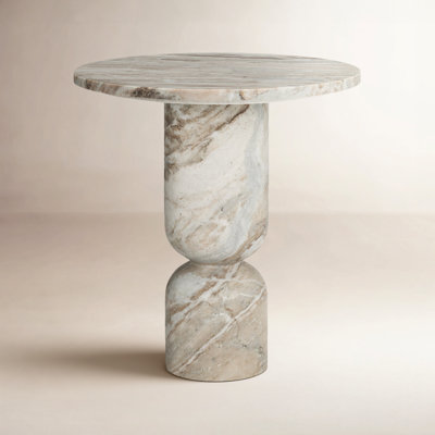22" Genuine Marble End Table
